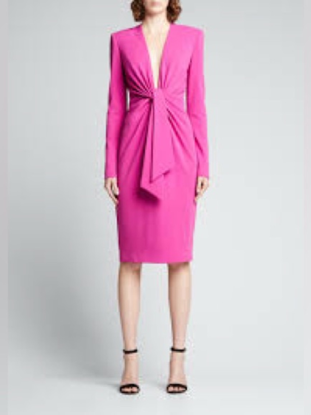 BADGLEY MISCHKA COLLECTION
Deep V-Neck Tie-Front Long-Sleeve Dress $395 NWT